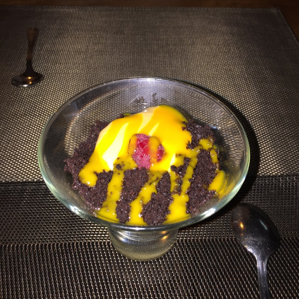 Dessert chocolat mangue